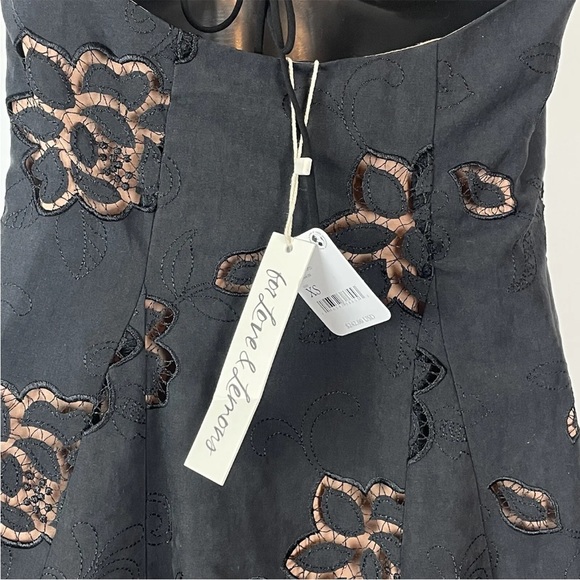 NWT For Love & Lemons Renee Mini Dress Black-XS RRP $242 - Picture 16 of 16